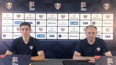 Conferința de presă dinaintea meciului Moldova - Andorra. Serghei Cleșcenco și Maxim Cojocaru