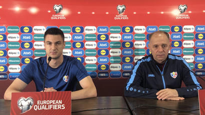 Conferința de presă dinaintea meciului Moldova - Polonia. Serghei Cleșcenco și Cristian Dros