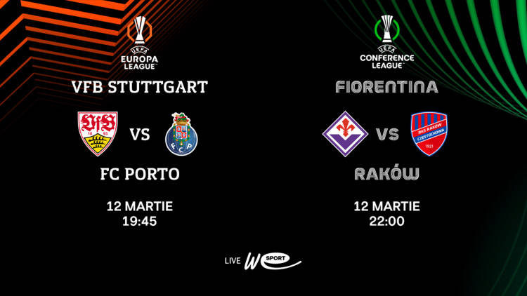 Cupele europene. Stuttgart - Porto și Fiorentina - Rakow, în direct la WE SPORT TV
