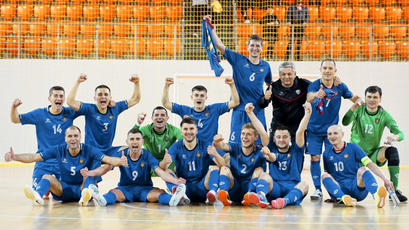 Futsal. Moldova a terminat pe primul loc în grupa preliminară, după victoria cu Grecia 2-1!
