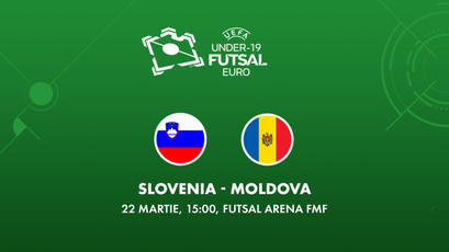 LIVE 15:00. Futsal U19. Slovenia - Moldova 
