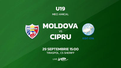 LIVE 15:00. U19. Moldova - Cipru
