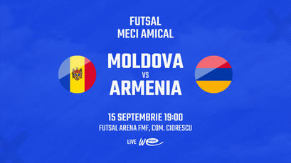 LIVE 19:00. Futsal. Moldova - Armenia