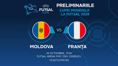 LIVE 19:30. Futsal. Moldova - Franța