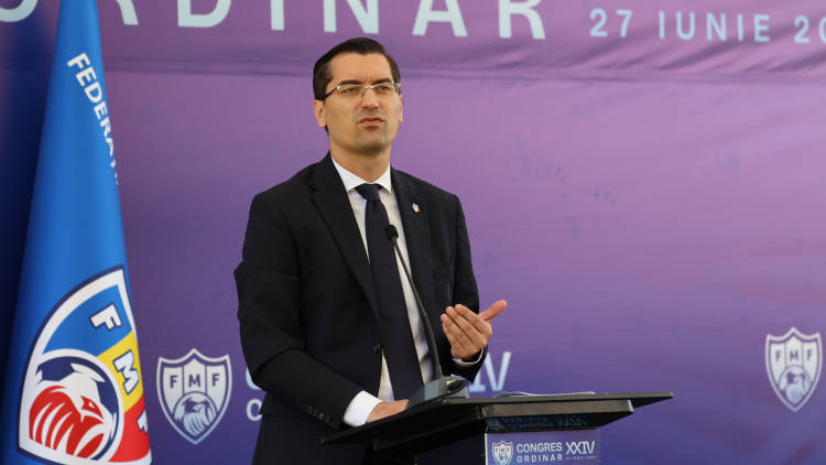Președintele Federației Române de Fotbal, Răzvan Burleanu, după Congresul FMF