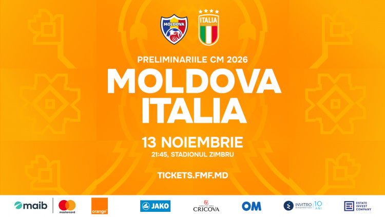 Bilete la meciul Moldova - Italia