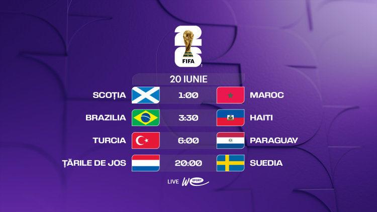 Campionatul Mondial 2026. Avancronica meciurilor din 20 iunie. Scoția - Maroc, Brazilia - Haiti, Turcia - Paraguay și Țările de Jos - Suedia, LIVE la WE SPORT TV