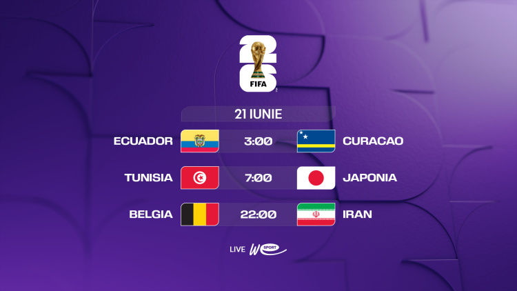Campionatul Mondial 2026. Avancronica meciurilor din 21 iunie. Ecuador - Curacao, Tunisia - Japonia și Belgia - Iran, LIVE la WE SPORT TV