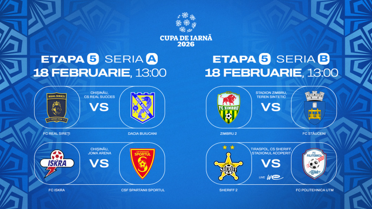 Cupa de Iarnă 2026. Programul meciurilor din etapa a 5-a