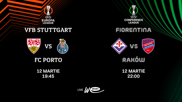 Cupele europene. Stuttgart - Porto și Fiorentina - Rakow, în direct la WE SPORT TV

