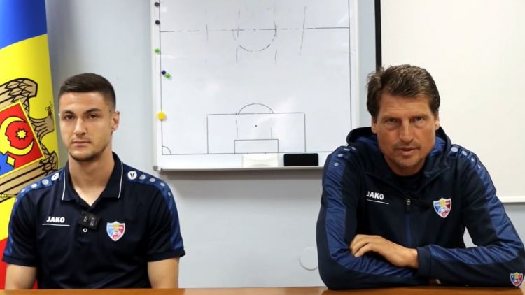 Declarațiile antrenorului Alexandru Guzun și jucătorului Cristian Dros înaintea meciului Moldova - Germania U-21