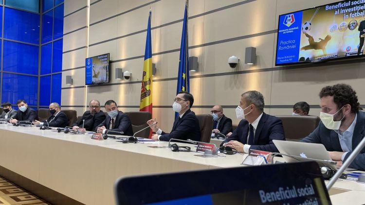 Federația Română de Fotbal susține programul „Modelul de Rentabilitate Socială a Investițiilor” prezentat de UEFA și FMF în Parlamentul Republicii Moldova