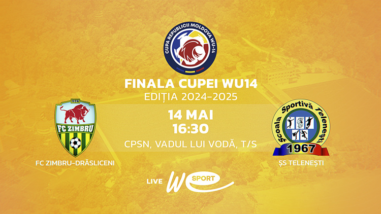 LIVE 16:30. Finala Cupei Moldovei WU14