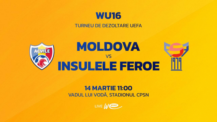 LIVE. Fotbal feminin WU16. Moldova - Insulele Feroe