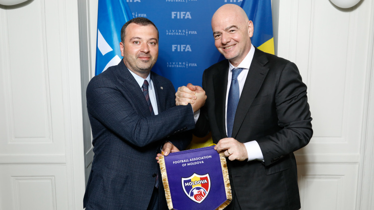 Leonid Oleinicenco, întâlnire cu președintele FIFA, Gianni Infantino