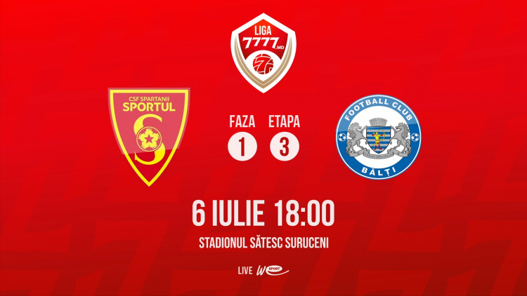 LIVE. Liga 7777.md. CSF Spartanii Sportul - CSF Bălți