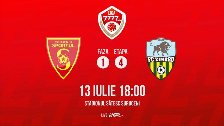 Liga 7777.md. CSF Spartanii Sportul - FC Zimbru. Avancronică