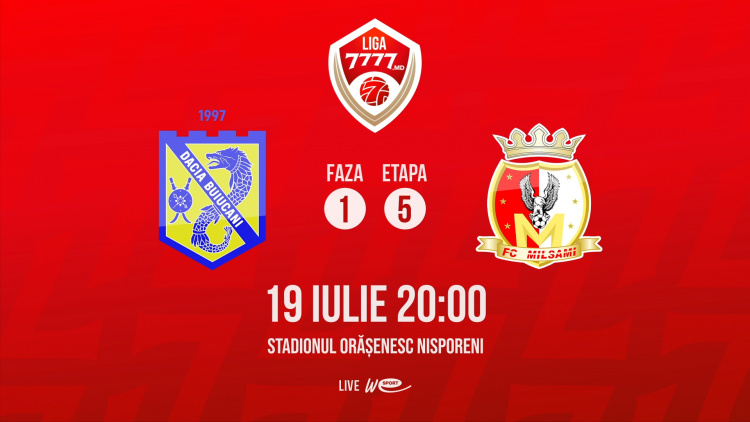 LIVE. Liga 7777.md. Dacia Buiucani - FC Milsami