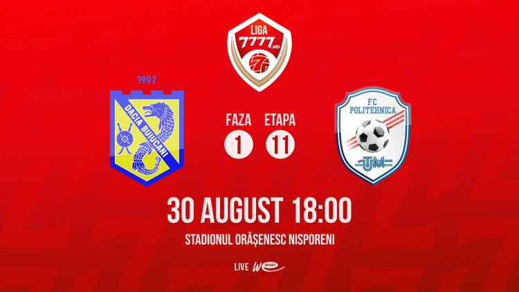 Liga 7777.md. Dacia Buiucani - FC Politehnica UTM. Avancronică