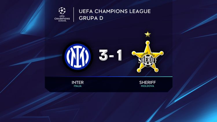 Liga Campionilor. Inter - Sheriff 3-1