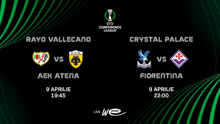 Liga Conferinței. Rayo Vallecano - AEK Atena și Crystal Palace - Fiorentina, în direct la WE SPORT TV
