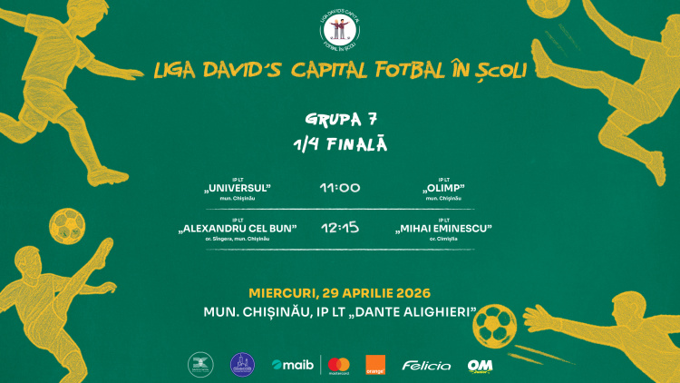 Liga David’s Capital Fotbal în Școli. Etap play-off – sferturile de finală, clasele a 7-a
