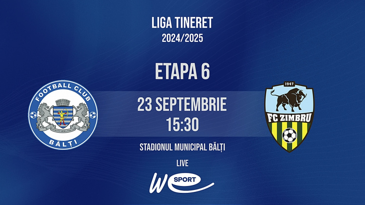 Liga Tineret. CSF Bălți - FC Zimbru. LIVE 15.30