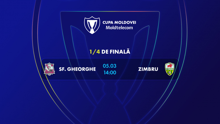 LIVE 14:00. Cupa Moldovei Moldtelecom. Sfîntul Gheorghe - Zimbru 
