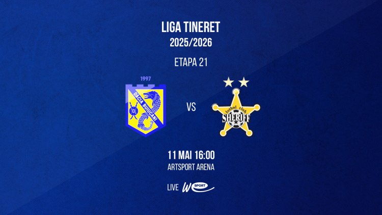 LIVE 16:00. Liga Tineret. Dacia Buiucani - Sheriff