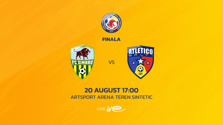 LIVE 17:00. Fotbal feminin. Finala Cupei LFFM. Zimbru - Atletico