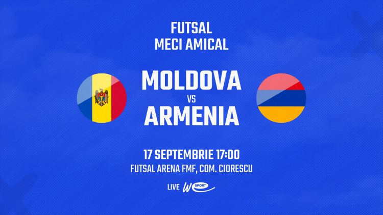 LIVE 17:00. Futsal. Moldova - Armenia