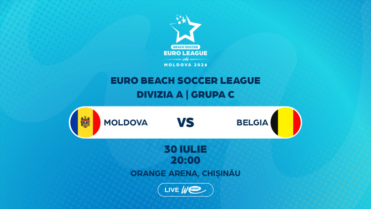 LIVE 20:00. Fotbal pe plajă. EBSL. Moldova - Belgia