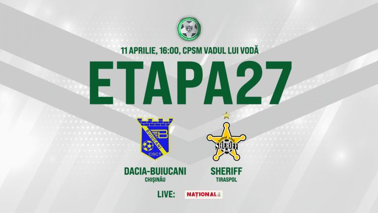 LIVE. Dacia Buiucani - Sheriff. Avancronică