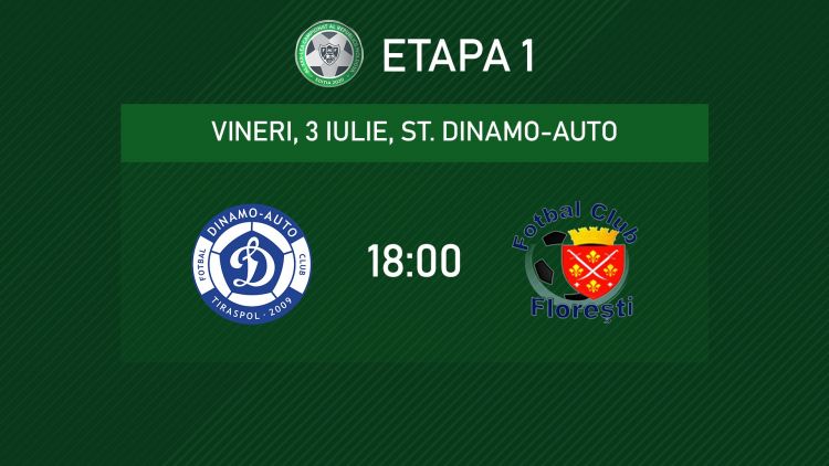 Live. Dinamo Auto – FC Florești. Ora 18.00