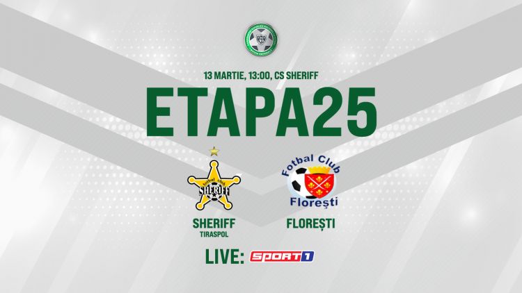 LIVE. Sheriff - FC Florești. Avancronică 