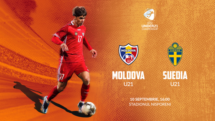 Under 21. Moldova - Suedia. LIVE 16:00 la WE SPORT